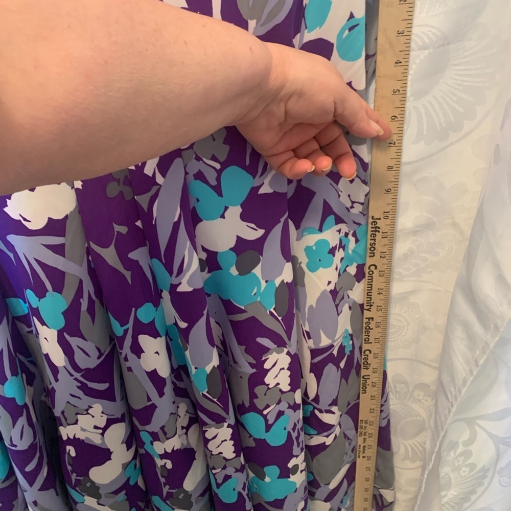 New Lane Bryant Woman’s Purple Multi-Colored Floral Dress Fit&Flare Size24 - Picture 9 of 10